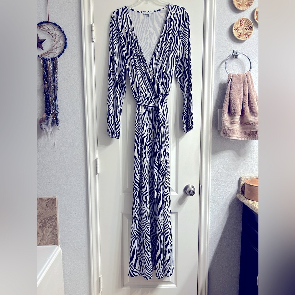 See and be seen black and white maxi dress